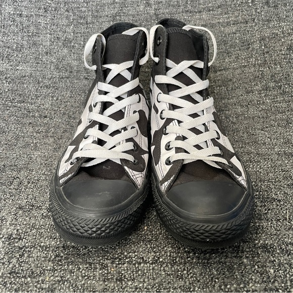 Converse Chuck Taylor All Star Spellout Sneakers Black White Hi Men’s Size 8.5 - Picture 2 of 9